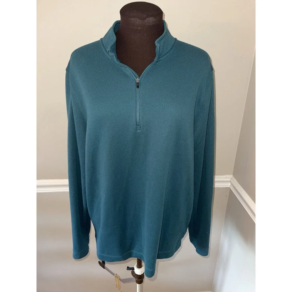 Rhône Commuter 1/4 Zip Pullover Golf‎ Sweater Shirt Teal Green Mens XL